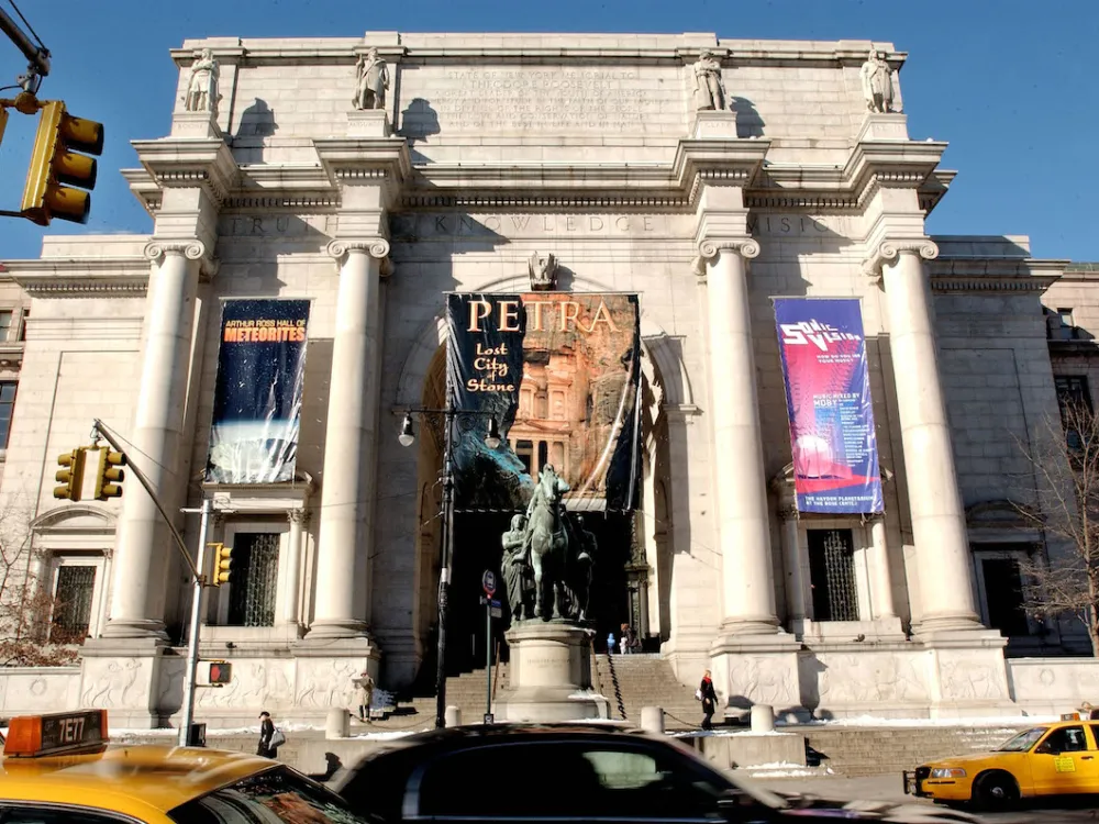 A columnated museum facade.