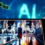 A rendering of a phone screen with the letters AI behind it