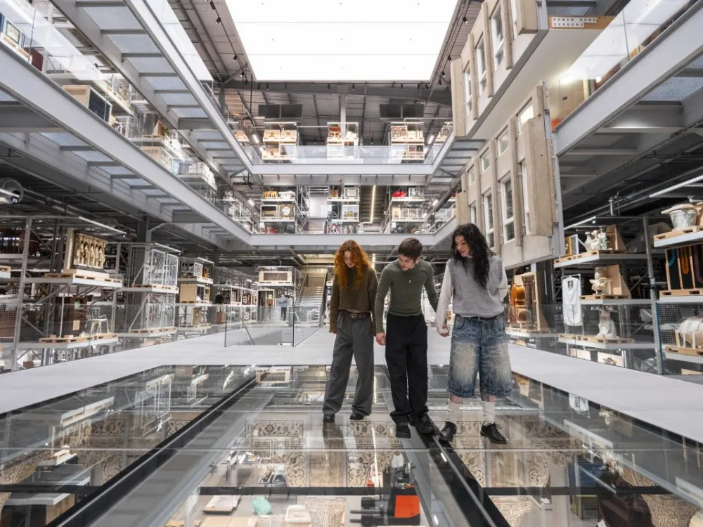 LONDON, ENGLAND - MAY 27: (EMBARGOED UNTIL 00:01 WEDNESDAY 28TH MAY) A general view of the three-storey central Collections Hall inside the new V&A East Storehouse on May 27, 2025 in London, England. The new purpose-built V&A East Storehouse in East London opens on May 31. Photo by Stuart C. Wilson/Getty Images)