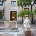 MESSINA, ITALY - JUNE 10: The inner garden of the MuMe-Museo Regionale in Messina during VACCINArte