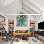 An interior view of the loft apartment at 46 Carmine Street, New York, 2026.