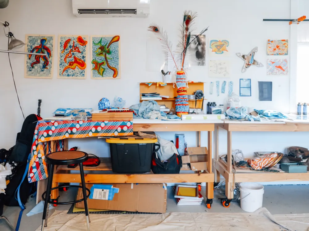 View of an artist studio.