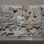 Sections of the Parthenon Marbles displayed at The British Museum in London, England, on November 22, 2018.
