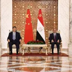 Egyptian President Abdel Fattah el-Sisi (R) meets with Chinese President Xi Jinping (L) at Al-Ittihadiya Palace in eastern Cairo, Egypt, on September 1, 2026.